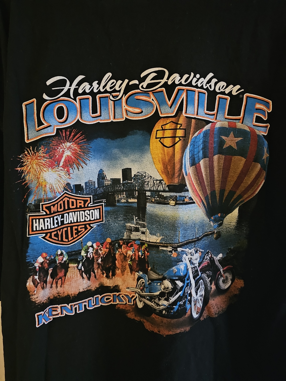 Vintage Harley-Davidson Louisville Kentucky Graphic Tee - Black 2X